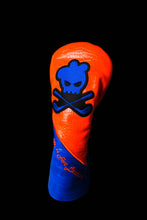 Load image into Gallery viewer, Blue & Orange Croc Leather Covers