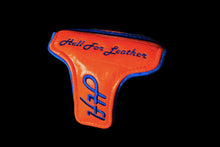 Load image into Gallery viewer, Blue & Orange Croc Leather Covers