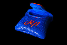 Load image into Gallery viewer, Blue & Orange Croc Leather Covers