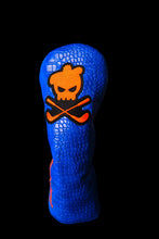 Load image into Gallery viewer, Blue & Orange Croc Leather Covers