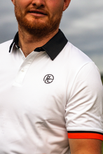 Load image into Gallery viewer, Hardline Polo - White &amp; Orange
