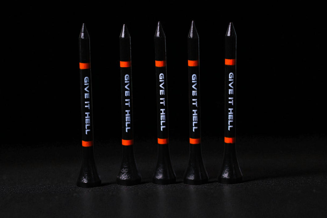 Large Golf Tees - Black & Orange