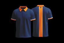 Load image into Gallery viewer, Hardline Polo - Navy &amp; Orange
