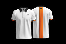 Load image into Gallery viewer, Hardline Polo - White &amp; Orange
