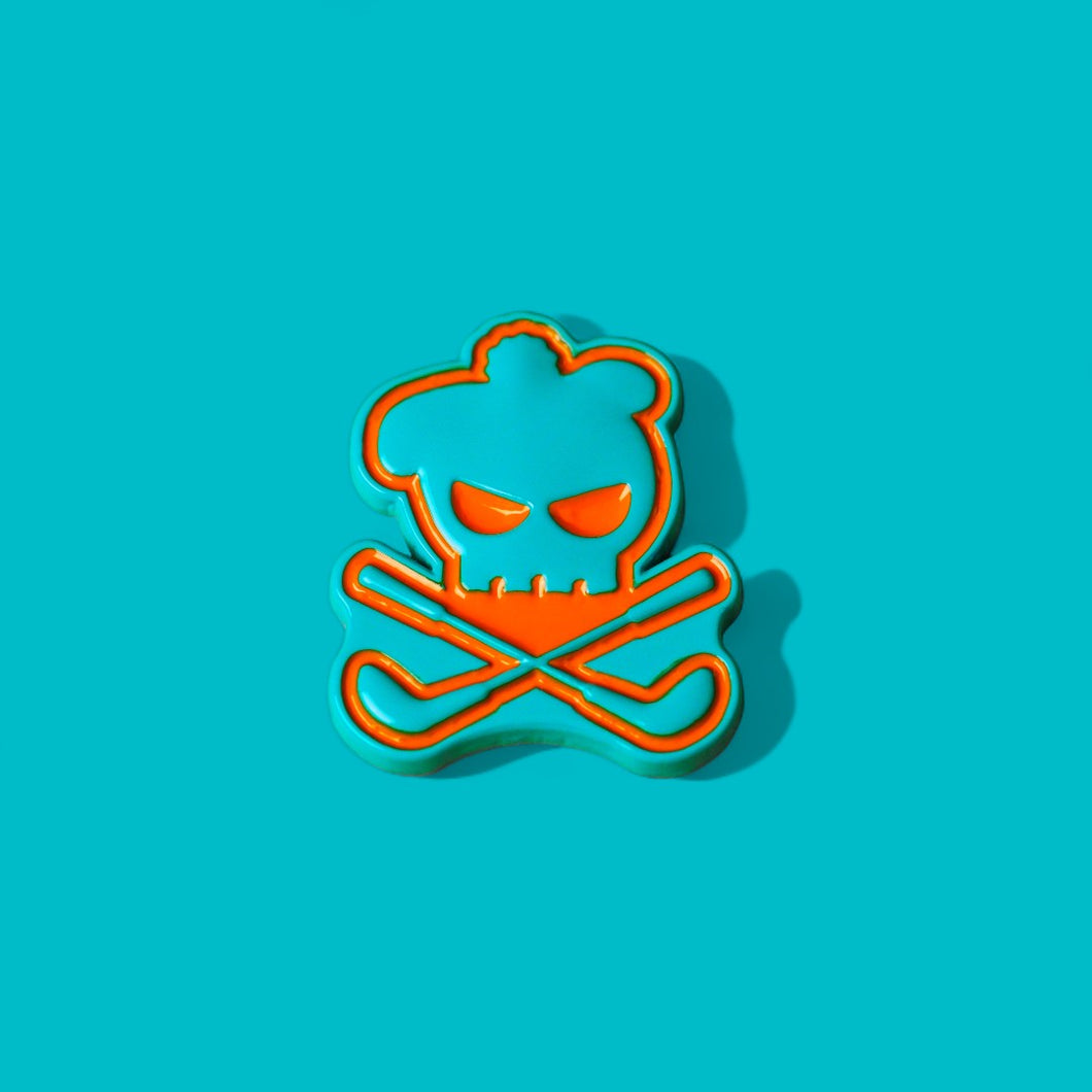 Signature Skully Ball Marker - Aqua & Orange